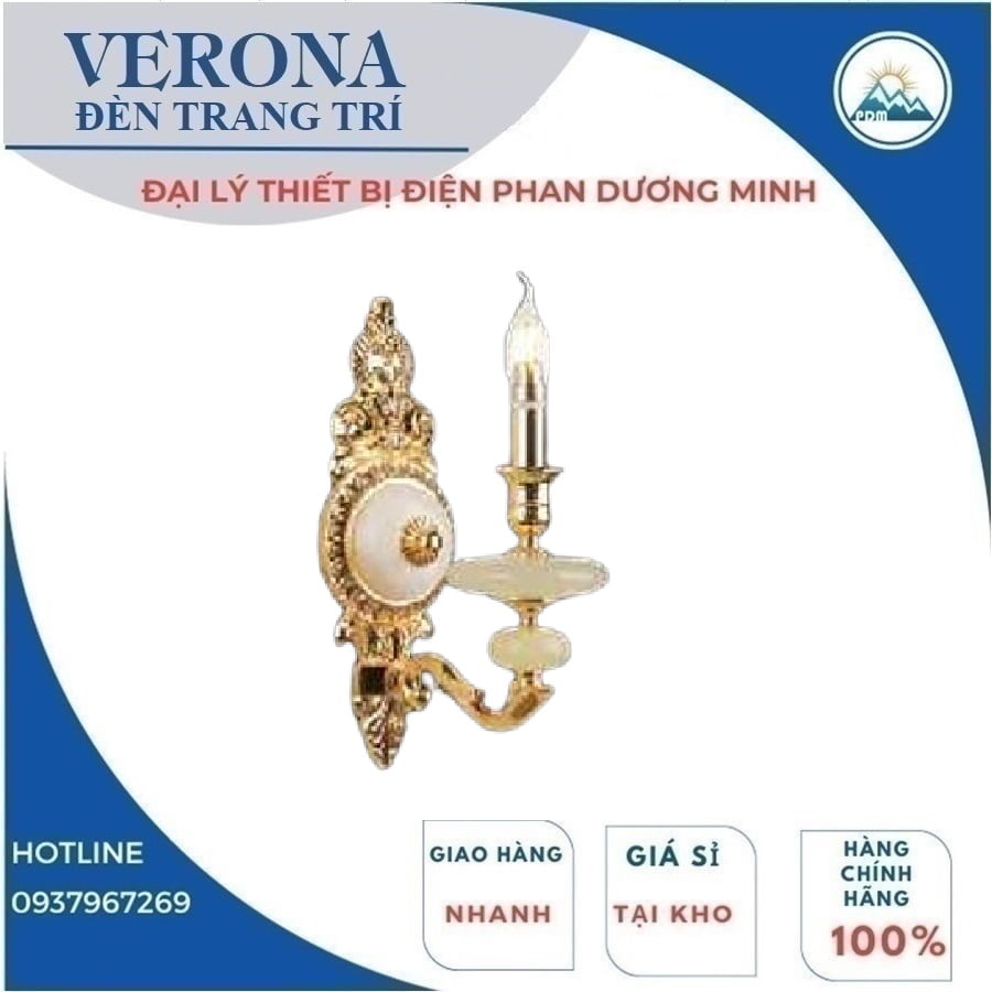 Đèn treo tường nến đồng VĐ-9266 1A Verona cổ điển Đèn treo tường nến đồng VĐ-9266 1A Verona cổ điển