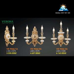 Đèn treo tường nến đồng VĐ-9266 Verona