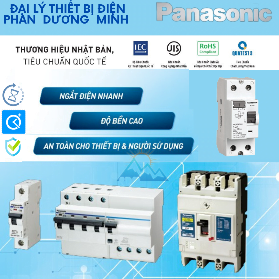 Nơi mua cầu dao tổng BBD3403CHHV Panasonic MCB 3P-3E 40A 10kA ngắn mạch chính hãng