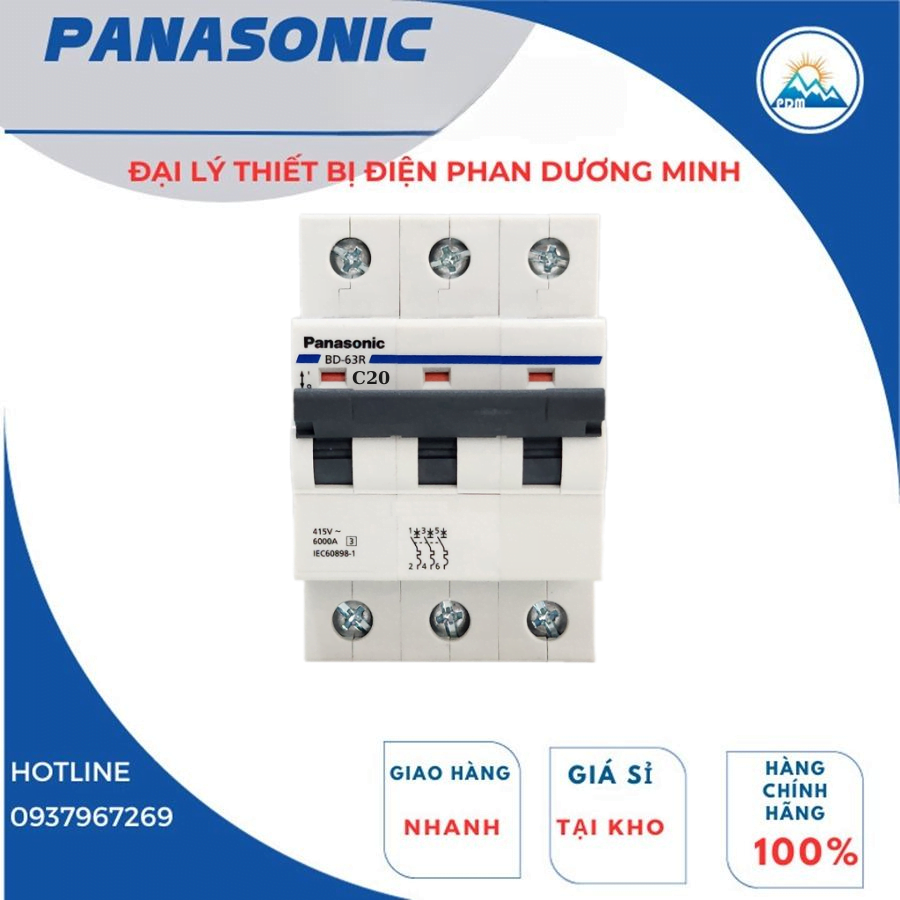 Ưu điểm nổi bật của aptomat panasonic BBD3203CNV 20A MCB 3P C Curve 06kA