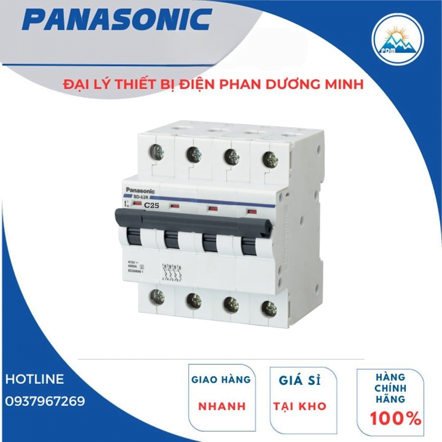 Ưu điểm nổi bật của aptomat panasonic BBD4254CNV MCB 4P C Curve 06kA 25A