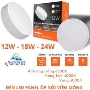 ĐÈN LED PANEL ỐP NỔI VIỀN MỎNG NANOCO