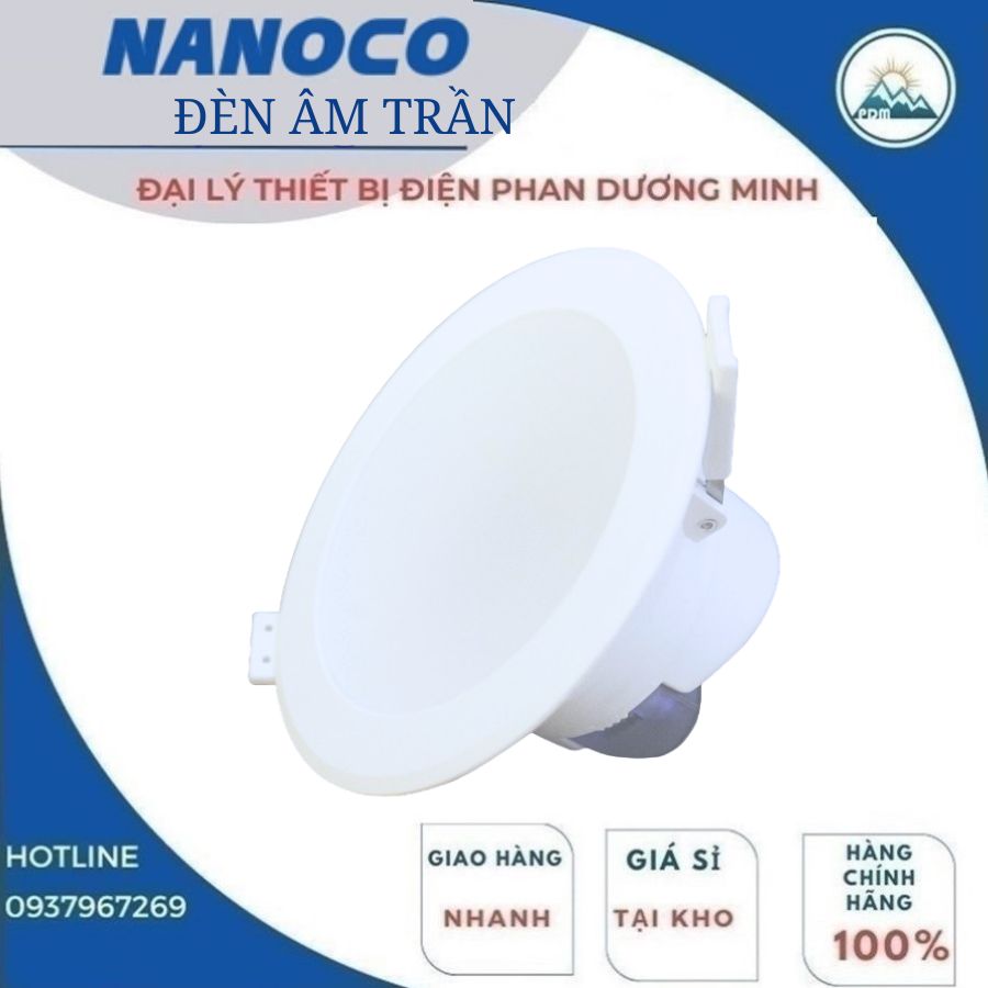 Đèn LED âm trần 3 màu ánh sáng 8W Nanoco NDL08C bền bỉ