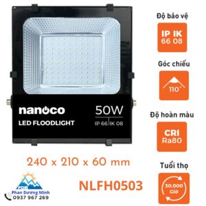 Đèn LED pha 50W Nanoco NLFH0503 ánh sáng vàng 4750lm