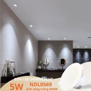 Đèn âm trần Nanoco 5W NDL0569 thiết kế hiện đại