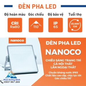 Đèn pha LED 10W Nanoco NLF1106 ánh sáng trắng hiện đại