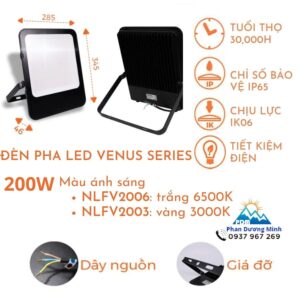 Đèn pha LED Venus Series Nanoco 200W - 2 màu ánh sáng lựa chọn