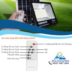 Đèn pha năng lượng mặt trời Nanoco NLFS200635L 200W - điều khiển remote