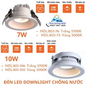 ĐÈN LED DOWNLIGHT CHỐNG NƯỚC NANOCO