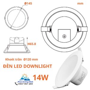 Đèn LED âm trần 14W NDL146 Nanoco gọn nhẹ, dễ lắp đặt