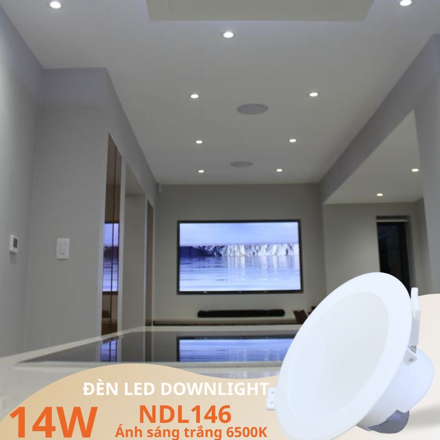 Đèn LED âm trần 14W Nanoco NDL146 thiết kế hiện đại