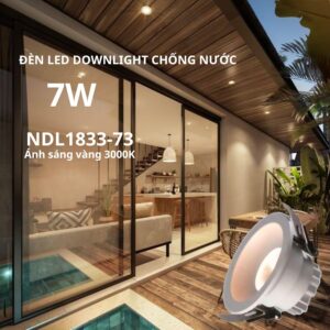 Đèn downlight chống nước 7W Nanoco NDL1833-73 ánh sang vàng
