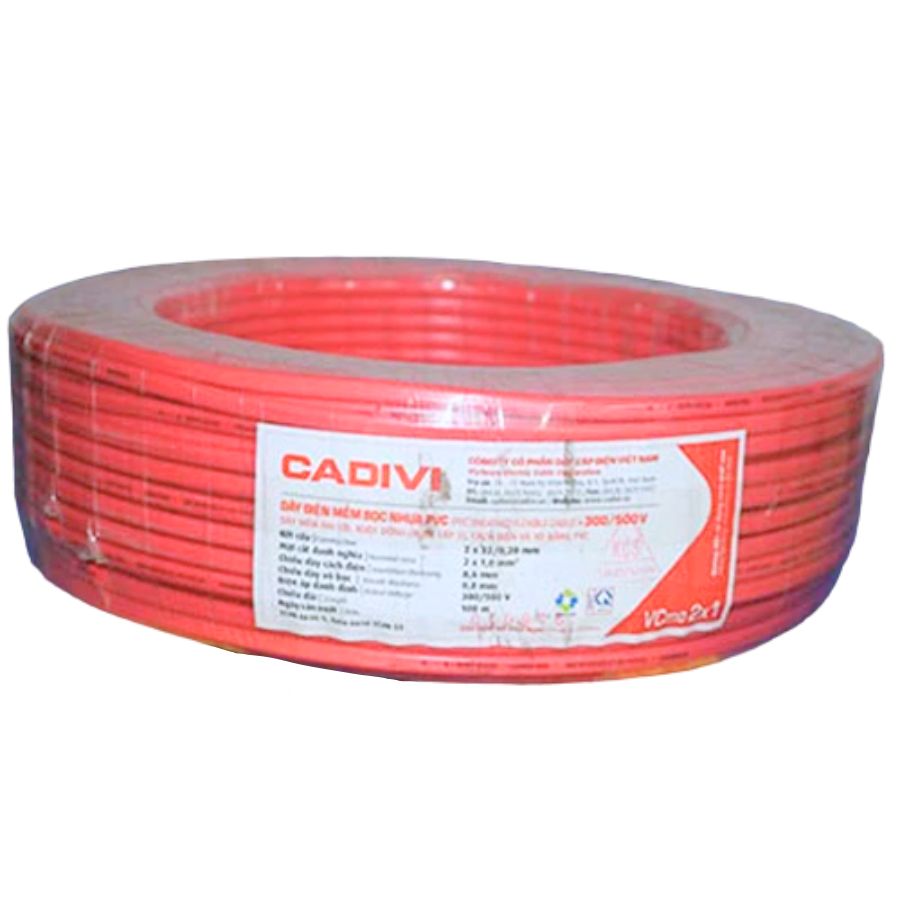 Dây điện đôi mềm ovan VCmo 2x1 mm Cadivi Dây điện đôi mềm ovan VCmo 2x1 mm Cadivi