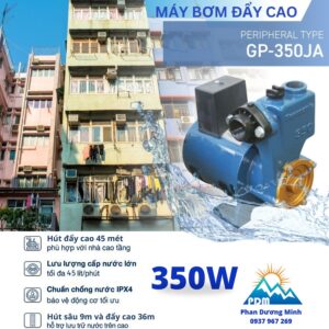 Máy bơm Panasonic 350W đẩy cao GP-350JA an toàn đáng tin cậy