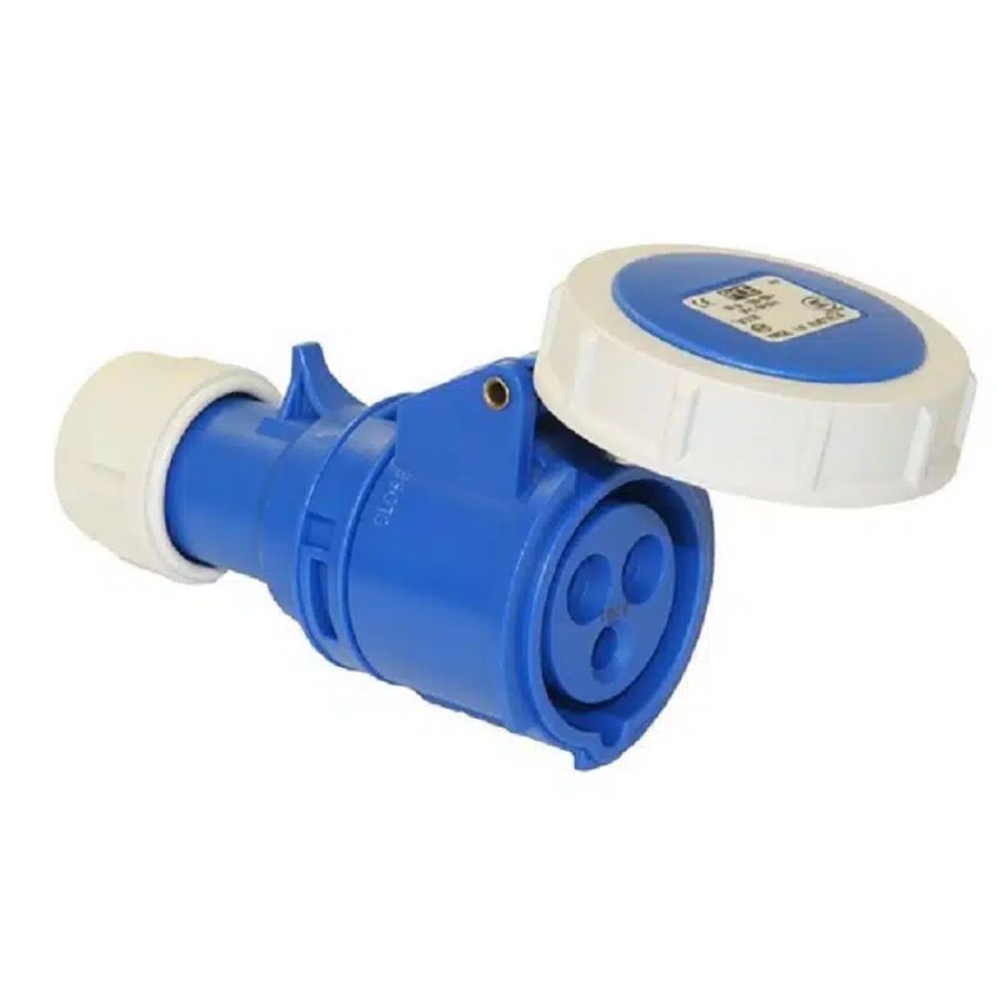Ổ cắm nối kín nước PCE có nắp che F2132-6 16A 3P Ổ cắm nối kín nước PCE có nắp che F2132-6 16A 3P
