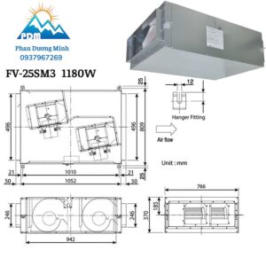 Quạt hút công nghiệp 3 pha Panasonic FV-25SM3 1180W