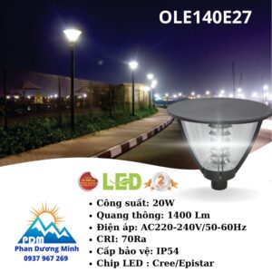 Đèn LED sân vườn Paragon OLE140E27 IP54