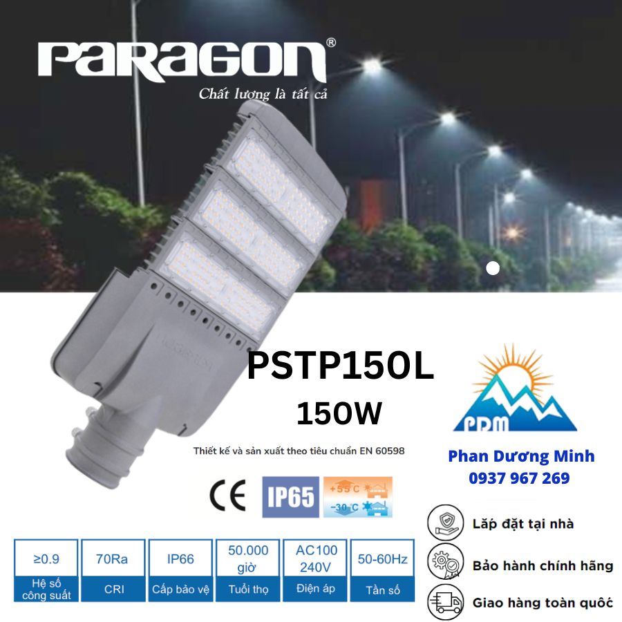 Đèn đường LED 150W Paragon PSTP150L IP66