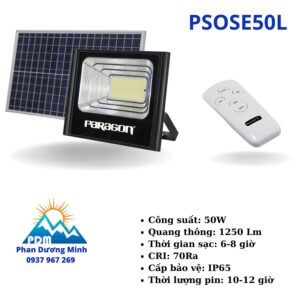 Đèn pha năng lượng mặt trời 50W Paragon PSOSE50L