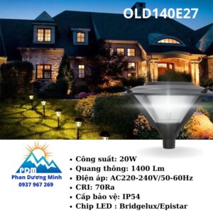 Đèn sân vườn đẹp Paragon OLD140E27 IP54