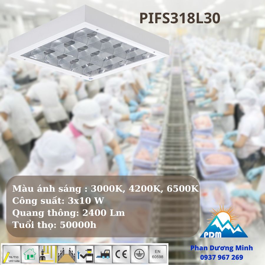 Đèn phòng sạch Paragon PIFS318L30 IP54