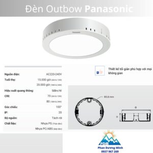 Đèn LED downlight lắp nổi tròn Panasonic