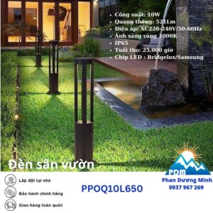 Đèn cột Paragon trang trí sân vườn PPOQ10L650