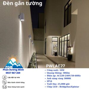 Đèn ngoài trời đẹp Paragon PWLAE27