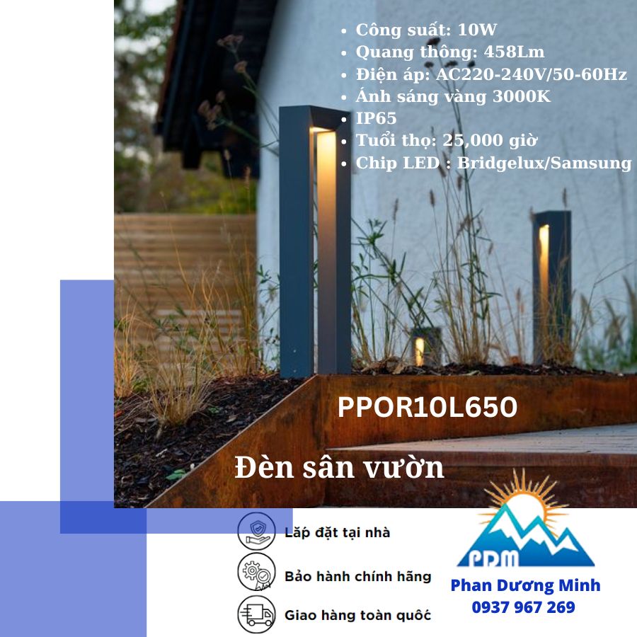 Trụ đèn chiếu sáng sân vườn Paragon PPOR10L650