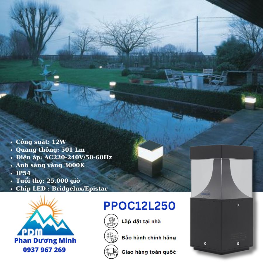 Trụ đèn thấp Paragon PPOC12L250