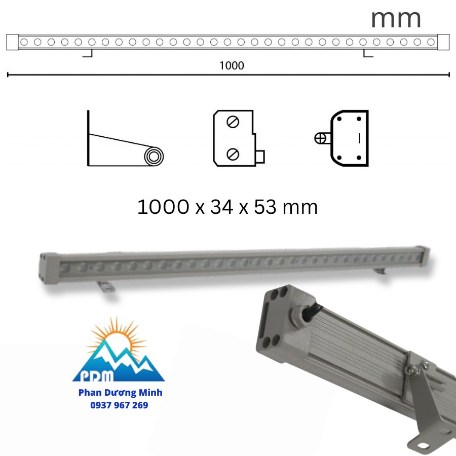 Đèn thanh LED đổi màu Paragon PWWA36LRGB 36W