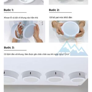 cách lắp khung gắn nổi trần đèn downlight DN2G Panasonic