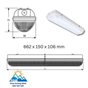 Đèn LED chống ẩm, chống bụi 0,6m Paragon PIFI218L20 2x10W