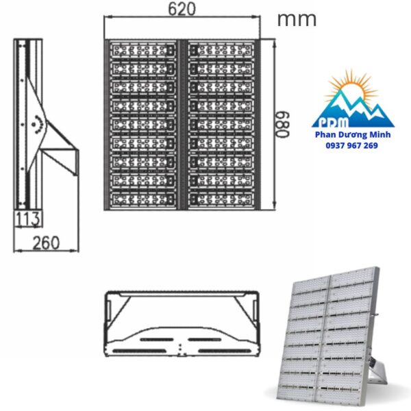 Đèn pha LED cao áp Paragon PHMA90065L 900W, IP65